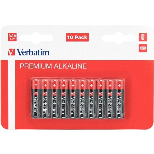 Verbatim Battery - Alkaline - 10Pack - For MP3 Player, Camera, Toy - AAA - 1.5 V DC