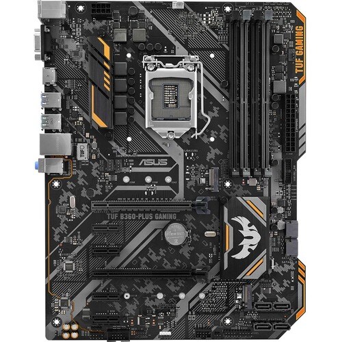 TUF B360-PLUS GAMING Desktop Motherboard - Intel B360 Chipset - Socket H4 LGA-1151 - Intel Optane Memory Ready - ATX - Pen