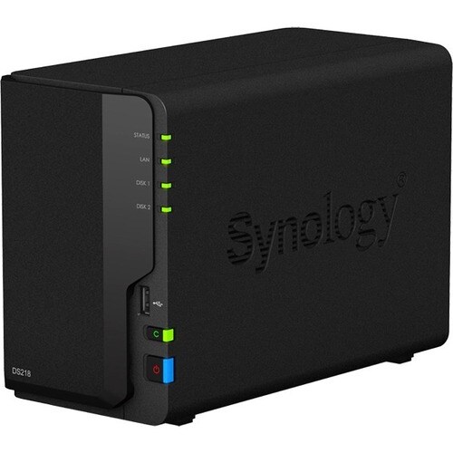 Synology DiskStation DS218 SAN/NAS Storage System - Realtek RTD1296 Quad-core (4 Core) 1.40 GHz - 2 x HDD Supported - 24 T
