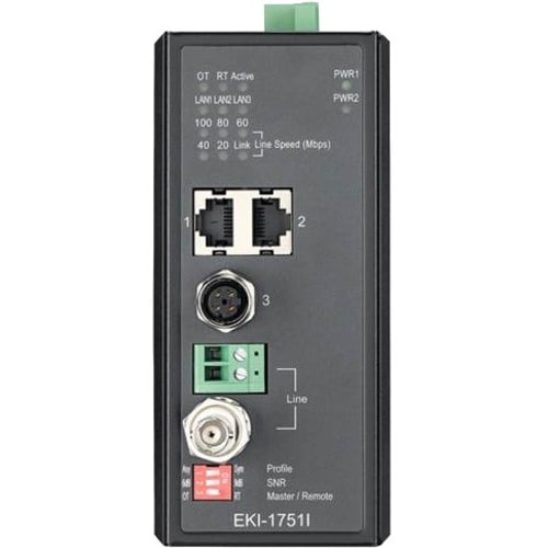 B+B SmartWorx Industrial VDSL2 Ethernet Extender, M12 - 2 x Network (RJ-45) - 6561.68 ft Extended Range - Metal
