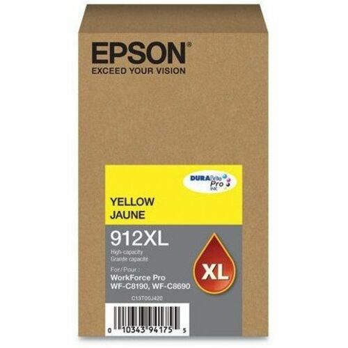 Epson DURABrite Pro 912XL Original High Yield Inkjet Ink Cartridge - Yellow Pack - 4600 Pages