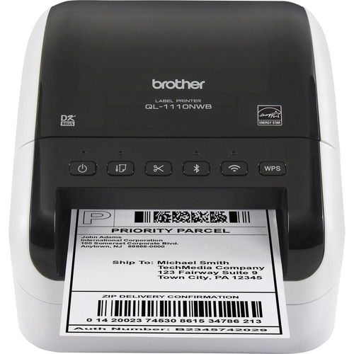 Brother QL-1110NWB Desktop Direct Thermal Printer - Monochrome - Label Print - USB - Bluetooth - Wireless LAN - 3 m Print 