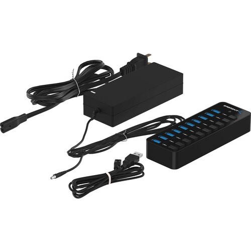Sabrent 10-Port 60W USB 3.0 Hub with Individual Power Switches and LEDs (HB-BU10) - USB 3.0 - External - 10 USB Port(s) - 