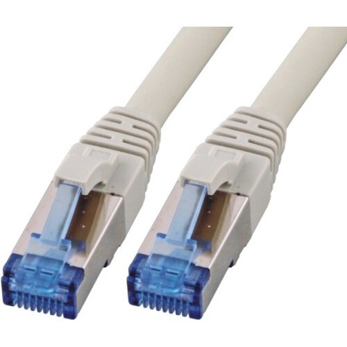 M-CAB 25 cm Kategorie 6a Netzwerkkabel für Netzwerkgerät - Zweiter Anschluss: 1 x RJ-45 Network - Male - Abschirmung - Grau