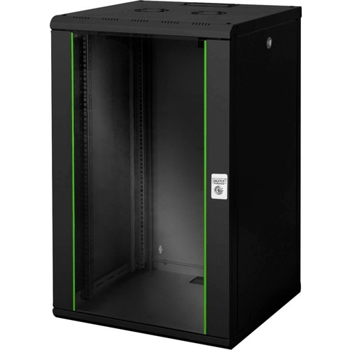 DIGITUS Professional Unique 20U Wandmontierbar Rackschrank für LAN-Schalter, Patchfeld - 482,60 mm Rack Width - Schwarz - 