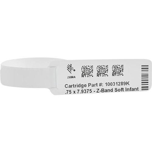 Zebra Z-Band Medical Label - 3/4" Width x 7 11/16" Length - Direct Thermal - White - Polypropylene, Nylon - 260 / Roll - 6