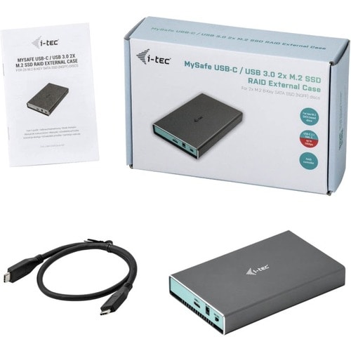 i-tec MySafe 2 x Gesamtzahl Einschübe DAS-Speichersystem Tragbar - Serial ATA/600 Steuerung - RAID-Unterstützung - 0, 1, J