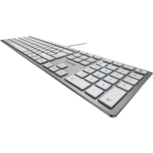 Clavier CHERRY KC 6000 SLIM - Câble Connectivité - USB Interface - Français - Argenté - SX Pavé Numérique - 105 Touche(s) 