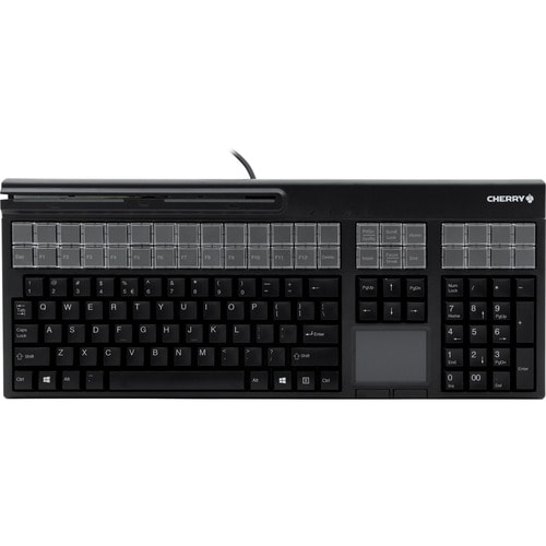 CHERRY LPOS (Large Point of Sale) MSR Touchpad Keyboard - 127 Keys - QWERTY Layout - 42 Relegendable Keys - Magnetic Strip