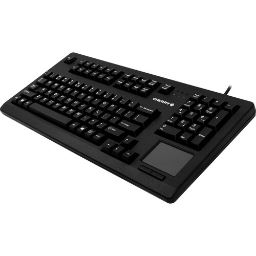 CHERRY G80-11900 Black Wired Keyboard - Compact - Touchpad - MX Gold Crosspoint Keyswitches - TAA Compliant - Laser Etched