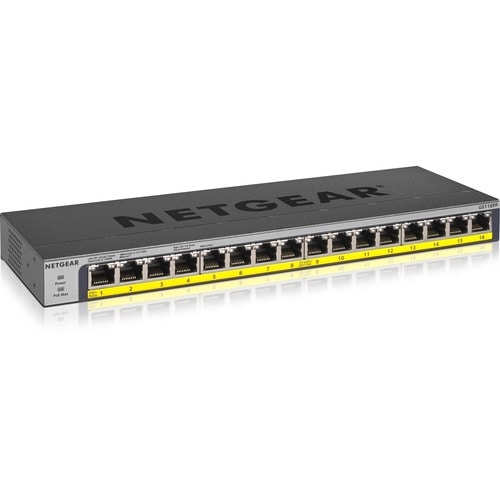 Netgear GS116PP 16 Anschlüsse Ethernet-Switch - Gigabit-Ethernet - 1000Base-T - 2 Unterstützte Netzwerkschicht - Verdrillt