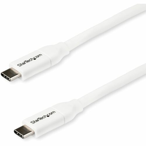StarTech.com 2m 6 ft USB C to USB C Cable w/ 5A PD - M/M - White - USB 2.0 - USB-IF Certified - USB Type C Cable - USB C C