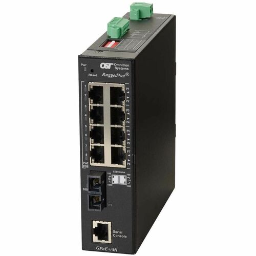 Omnitron Systems RuggedNet GPoE+/Mi Ethernet Switch - 8 Ports - Manageable - Gigabit Ethernet - 10/100/1000Base-T, 1000Bas