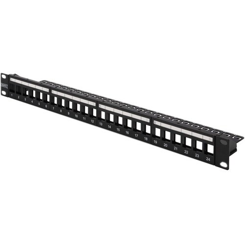 DIGITUS Professional DN-91411-LF 24 Port(s) Modular Patch Panel - Jet Black - 1U High - Rack-mountable