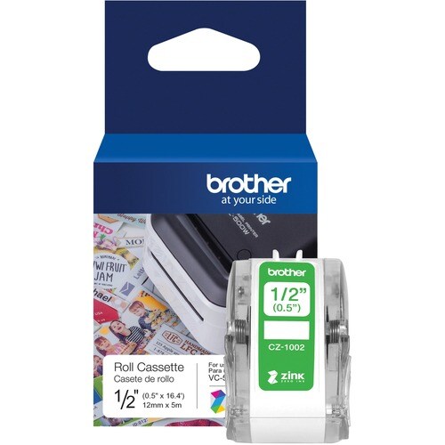 Brother CZ-1002 Multipurpose Label - 12.70 mm - Zero Ink (ZINK) - 1