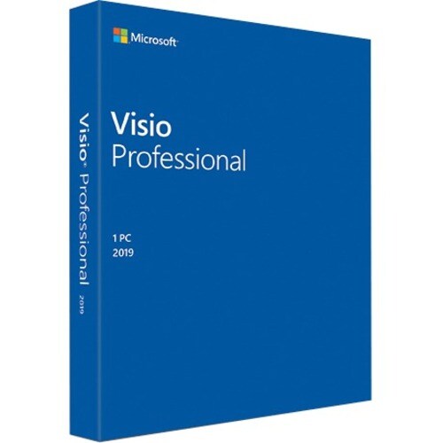 Microsoft Visio 2019 Professional for Windows 10 - Box Pack - 1 PC - Medialess - Designing - English - PC - Windows Supported