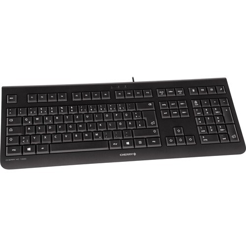 CHERRY KC 1000 Keyboard - Cable Connectivity - USB Interface - English (UK) - Black - 109 Key(s) - Calculator, Email, Brow