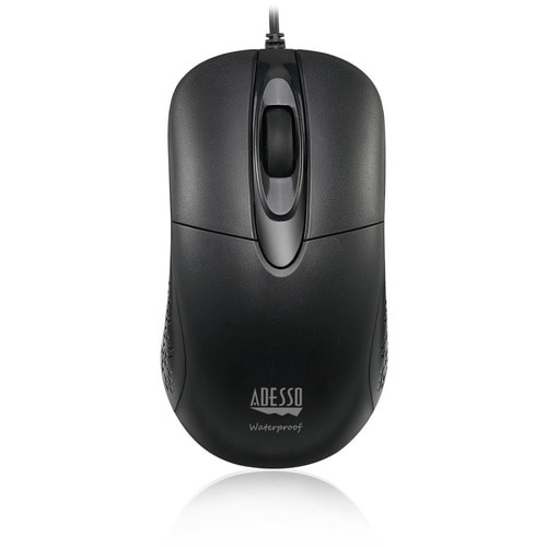 Adesso iMouse W4 Waterproof Antimicrobial Optical Mouse - Optical - Cable - Black - USB - 1000 dpi - Scroll Wheel - 3 Butt