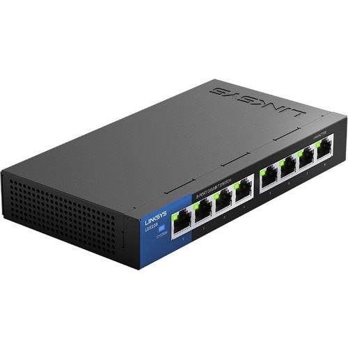 Linksys LGS108 8 Ports Ethernet Switch - 2 Layer Supported - Twisted Pair - Desktop, Wall Mountable