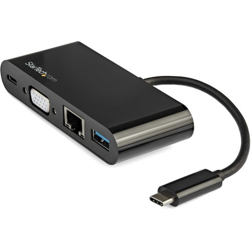 StarTech.com USB C VGA Multiport Adapter - Power Delivery Charging (60W) - USB 3.0 - GbE - USB C Adapter for Mac, Windows,