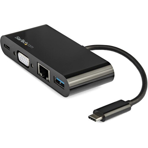 StarTech.com USB C VGA Multiport Adapter - Power Delivery Charging (60W) - USB 3.0 - GbE - USB C Adapter for Mac, Windows,
