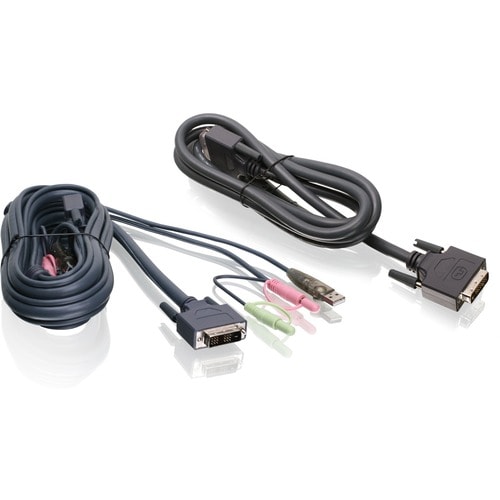 IOGEAR 6ft Dual View Dual-Link DVI, USB KVM Cable Kit with Audio (TAA Compliant) - 6 ft KVM Cable for Notebook, Desktop Co