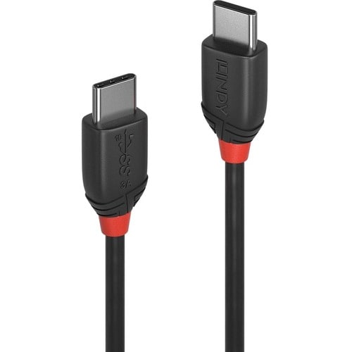 LINDY Black Line 1 m USB Datentransferkabel - Zweiter Anschluss: 1 x USB 3.1 Type C - Male - 10 Gbit/s - Abschirmung - Nic