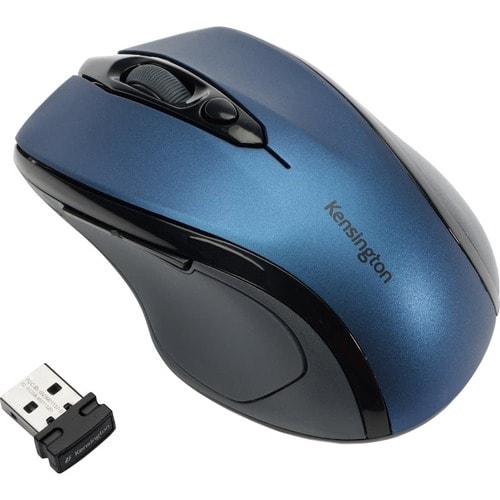 Kensington Pro Fit Mid-Size Wireless Mouse - Sapphire Blue - Optical - Wireless - Radio Frequency - 2.40 GHz - Sapphire Bl