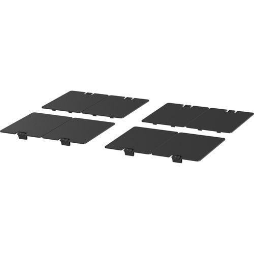 Ersatzabdeckung für Kabeleinführungen im Schrankdeckel (8 Stück) - Metall - Schwarz - 8 Paket