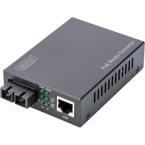 DIGITUS Professional DN-82150 Transceiver/Medienkonverter - 2 Anschluss(e)Netzwerk (RJ-45) - 1 x PoE (RJ-45) Anschlüsse - 