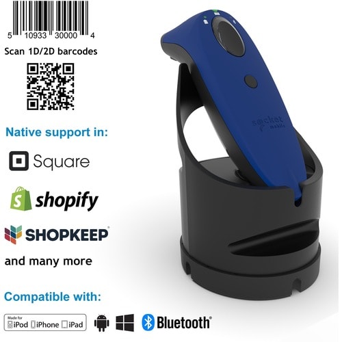 Socket Mobile SocketScan S740 Handheld Barcode Scanner - Wireless Connectivity - Blue - 495.30 mm Scan Distance - 1D, 2D -