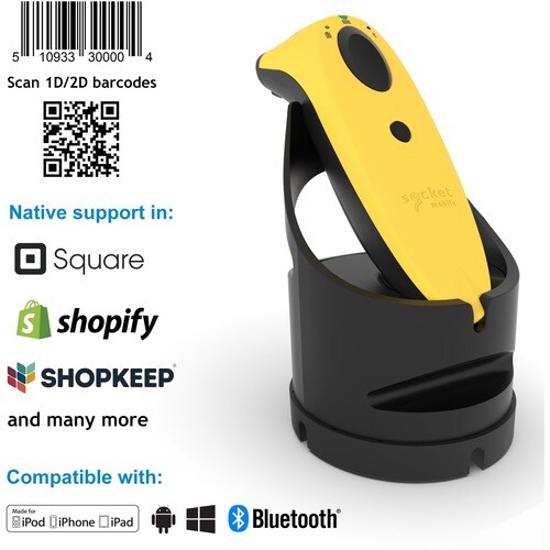 Socket Mobile SocketScan S740 Handheld Barcode Scanner - Wireless Connectivity - Yellow - 495.30 mm Scan Distance - 1D, 2D
