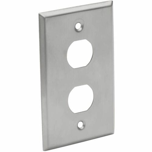 Tripp Lite by Eaton 2-Port Single Gang Faceplate Stainless Steel Industrial Grade IP44 TAA - 2 x Total Number of Socket(s)