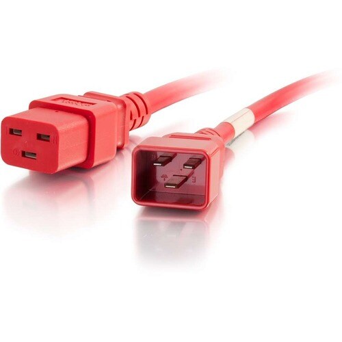 C2G Standard Power Cord - For PDU, Server, Switch - 250 V AC20 A - Red - 3 ft Cord Length