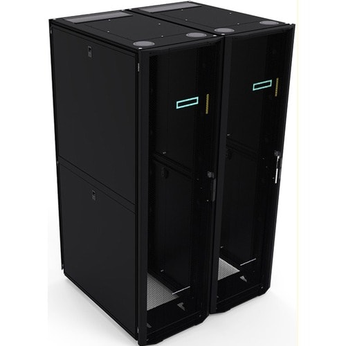 HPE Enterprise 42U Floor Standing Rack Cabinet for Server, KVM Switch - Black, Silver - 1360.78 kg Dynamic/Rolling Weight 
