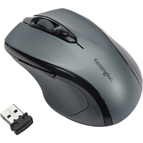 Kensington Pro Fit Mid-Size Wireless Mouse - Graphite Gray - Optical - Wireless - Radio Frequency - 2.40 GHz - Graphite Gr