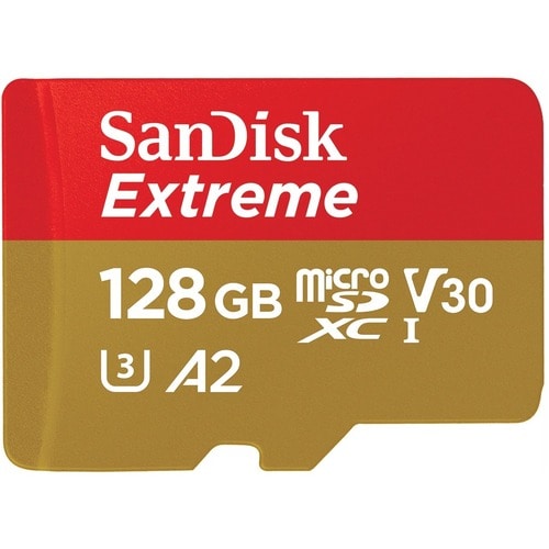 SanDisk Extreme 128 GB UHS-I microSD - 160 MB/s Read - 90 MB/s Write - Lifetime Warranty