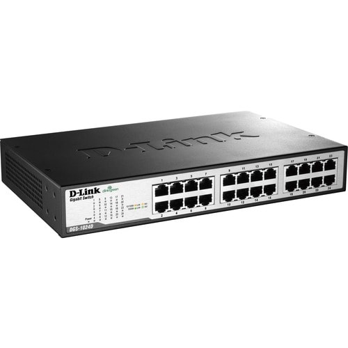 Conmutador Ethernet D-Link  DGS-1024D 24 - Gigabit Ethernet - 10/100/1000Base-T - 2 Capa compatible - 27,50 W Power Consum