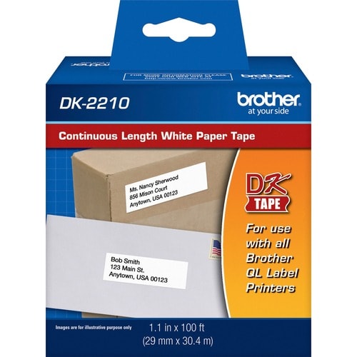 Brother Cinta para etiquetas - 28.96mm Ancho - Térmica - Blanco - 1 Rollo