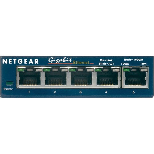 Conmutador Ethernet Netgear ProSafe  GS105GE 5 - Gigabit Ethernet - 10/100/1000Base-T - 2 Capa compatible - Par trenzado -