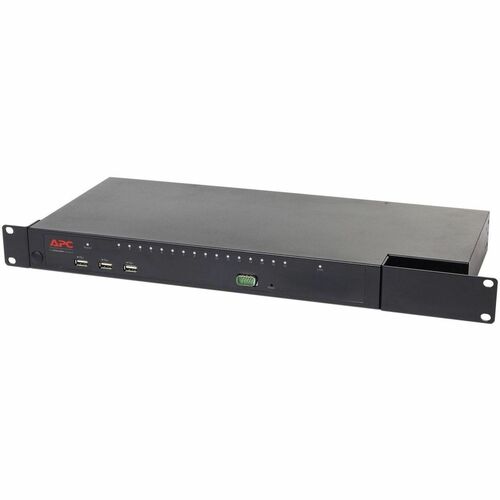 APC KVM1116R. Keyboard port type: PS/2, Mouse port type: PS/2, Video port type: VGA. Product colour: Black, Rack capacity: