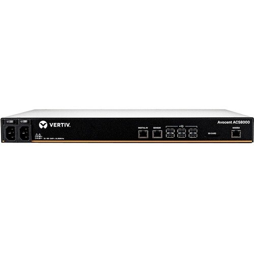 VERTIV ACS ACS8008MDAC-404 Device Server - 1 GB - DDR3 SDRAM - Verdrilltes, Glasfaserleitung - 2 x Netzwerk (RJ-45) - 8 x 