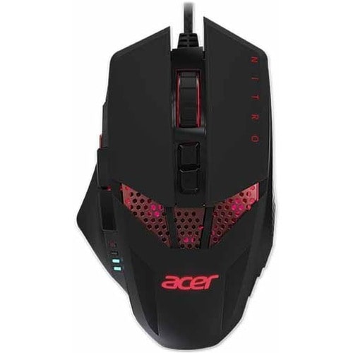 Acer Mouse - USB - Optical - 8 Button(s) - Black - Cable - 4000 dpi