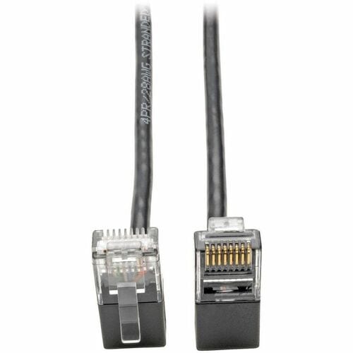 Tripp Lite by Eaton N201-SR1-BK Right-Angle Cat6 UTP Patch Cable - 1 ft., M/M, Slim, Black - 1 ft (0.30 m) Category 6 Netw