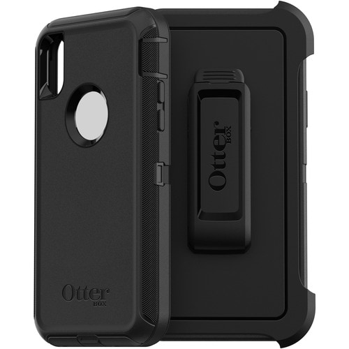 OtterBox Defender Rugged Carrying Case (Holster) Apple iPhone XS, iPhone X Smartphone - Black - Dirt Resistant, Bump Resis