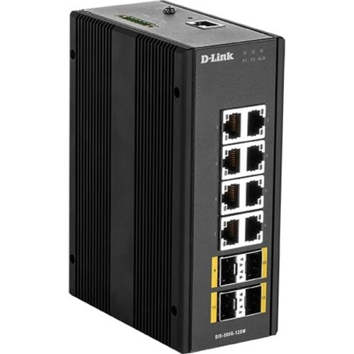 D-Link DIS-300G DIS-300G-12SW 8 Ports Manageable Ethernet Switch - 2 Layer Supported - Modular - 4 SFP Slots - Optical Fib