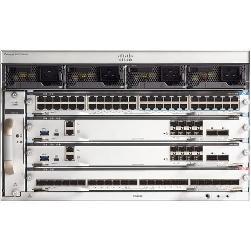Châssis de Commutateur Cisco Catalyst 9400 C9404R Gérable - 3 Couche supportée - Modulaire - Paire torsadée - 6U - Montabl