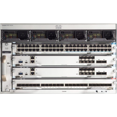 Cisco Catalyst 9400 C9404R Manageable Switch Chassis - 3 Layer Supported - Modular - Twisted Pair - 6U - Rack-mountable