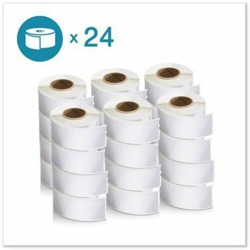 Dymo LabelWriter Address Label - 1 1/8" (28.58 mm) Height x 3 1/2" (88.90 mm) Width - Rectangle - Direct Thermal - White, 