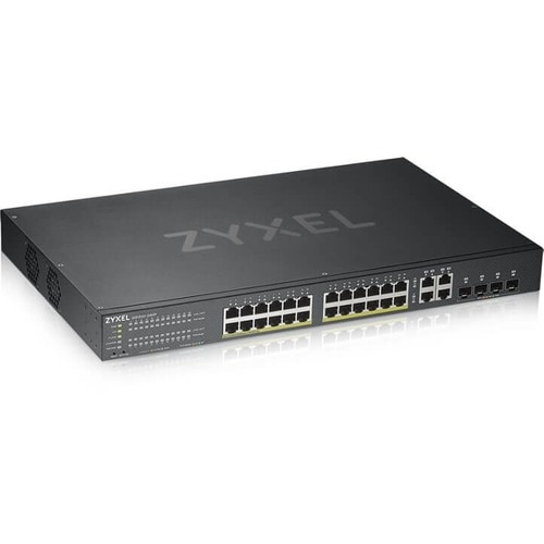 ZYXEL 24-port GbE Smart Managed PoE Switch - 28 Ports - Manageable - 4 Layer Supported - Modular - 4 SFP Slots - 476.70 W 